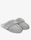 THE WHITE COMPANY SUEDE FAUX FUR-LINED MULE SLIPPERS,R03642336