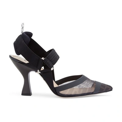 Fendi Colibrì Ff Motif Slingback Pumps In Black