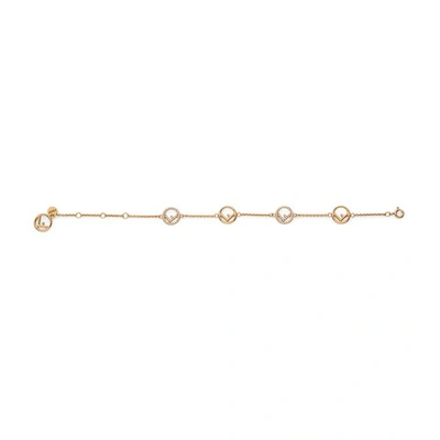 Fendi Logo Charm Chain Bracelet In Dore