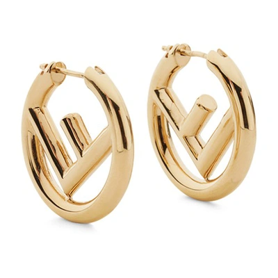 Fendi Gold 'f Is ' Earrings In Dore