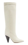 Isabel Marant Loens Leather Knee-high Boots In White