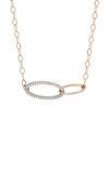 GINETTE NY WOMEN'S ELLIPSE 18K ROSE GOLD DIAMOND FUSION NECKLACE,836432