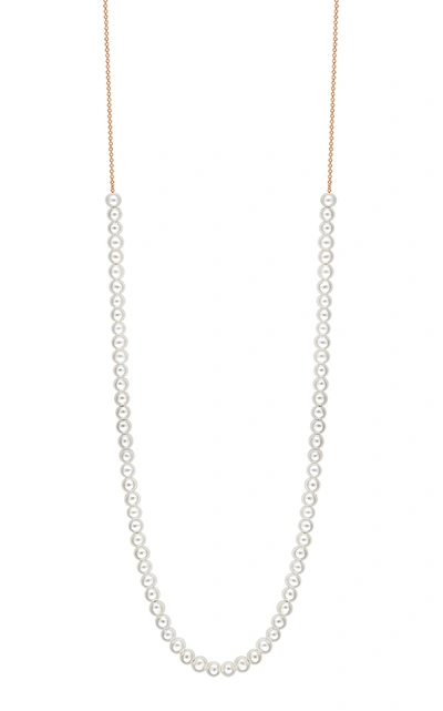 Ginette Ny Mini Maria 18k Rose Gold Mother-of-pearl Necklace In Pink Gold