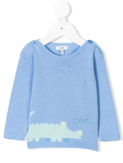 Knot Babies' Crocodile Jumper In Blue