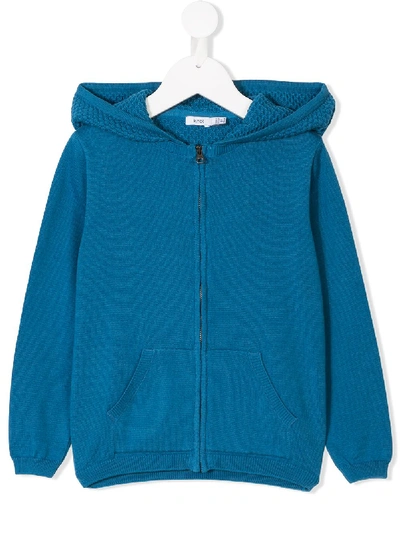 Knot Kids' Knitted Hooded Jacket In Blue