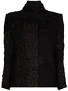 By Walid Haya Embroidered Upcycled Silk Jacket In Black