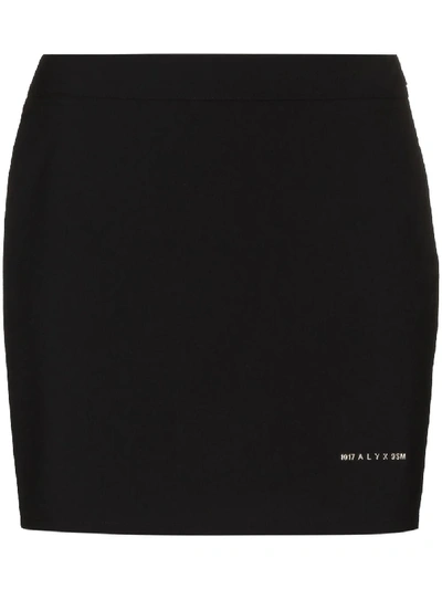 Alyx Logo-appliquéd Crepe Mini Skirt In Black