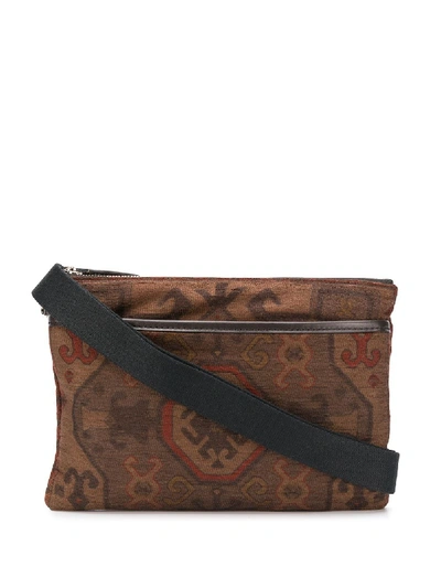 Etro Abstract-print Crossbody Bag In Brown