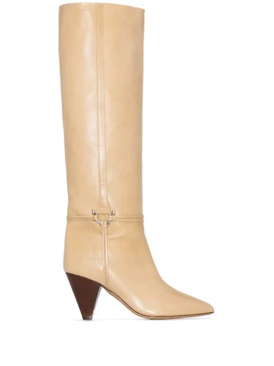 Isabel Marant Beige Learl 65 Knee-high Leather Boots