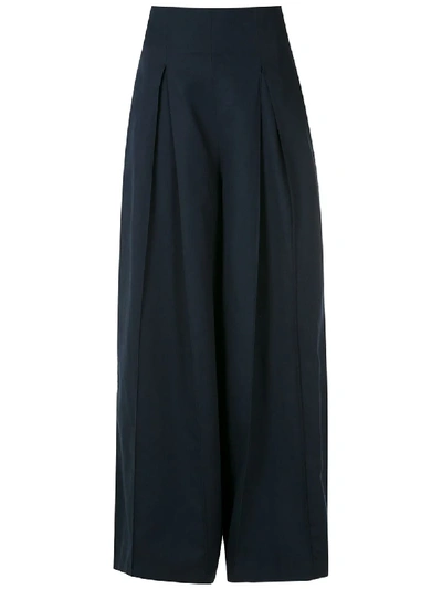 Aluf Savannah Wide-leg Trousers In Blue