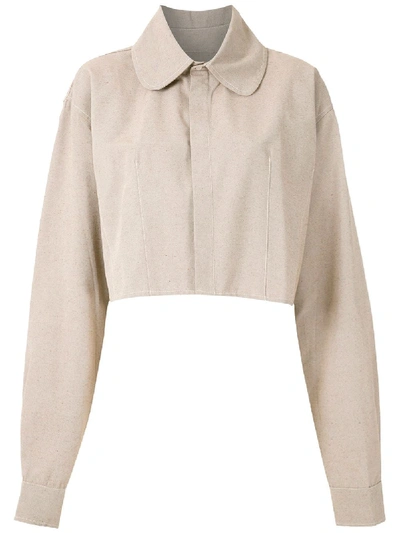 Aluf Cedro Cropped Shirt In Neutrals