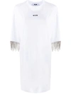 MSGM CRYSTAL TRIM T-SHIRT DRESS