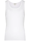 Agolde Poppy Ribbed Stretch Organic Cotton And Tencel-blend Jersey Tank In White