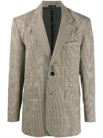 Ernest W Baker Houndstooth-check Blazer In Neutrals