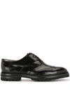 KITON CALF LEATHER LACE-UP SHOES