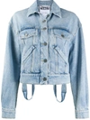 MOSCHINO DUNGAREE DETAIL DENIM JACKET