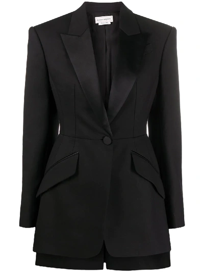 Alexander Mcqueen High-low Blazer In Black
