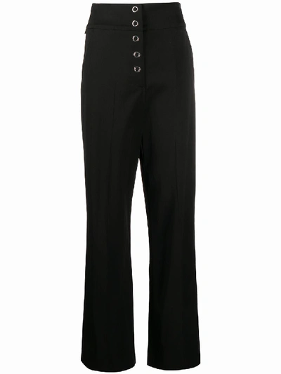 Just Cavalli High-waisted Wide Leg Trousers In Black
