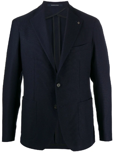 Tagliatore Single-breasted Wool Blazer In Blue