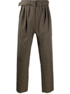 LEMAIRE BELTED PLEAT-FRONT TROUSERS