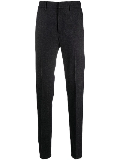 Giorgio Armani Ribbed Straight-leg Trousers In Blue