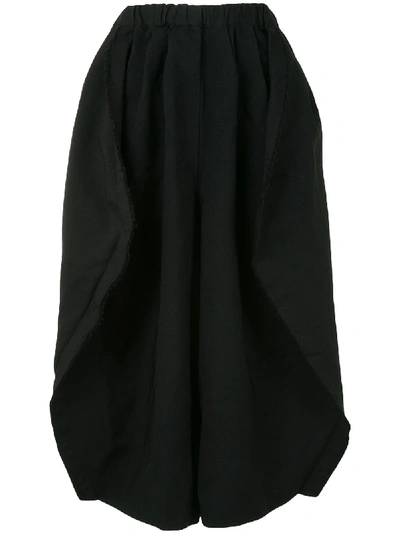 Comme Des Garçons Draped Wide-leg Trousers In Black