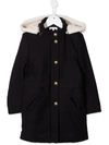 CHLOÉ HOODED BUTTON-UP COAT