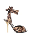 DOLCE & GABBANA LEOPARD PRINT SILK SANDALS,CR1015 AX980HY13M