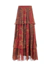 ETRO BRETON PAISLEY-PRINT TIERED SILK SKIRT,18902 50950600