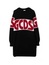 Gcds Mini Black Sweater For Kids With Red Logo In Nero