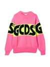 Gcds Mini Pink Sweater In Fucsia Fluo