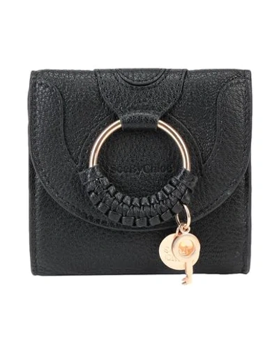 SEE BY CHLOÉ SEE BY CHLOÉ HANA COMPACT WALLET WOMAN WALLET BLACK SIZE - GOAT SKIN,46715418OO 1