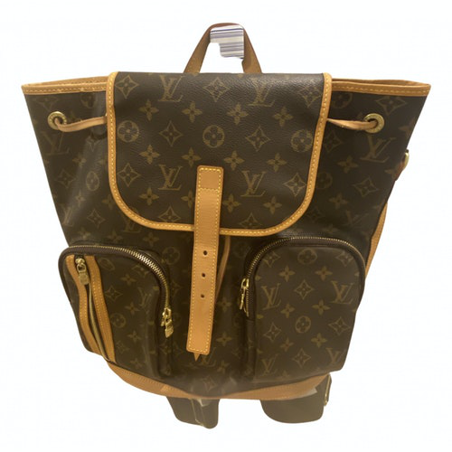 Pre-Owned Louis Vuitton Bosphore Backpack Brown Cloth Backpacks | ModeSens