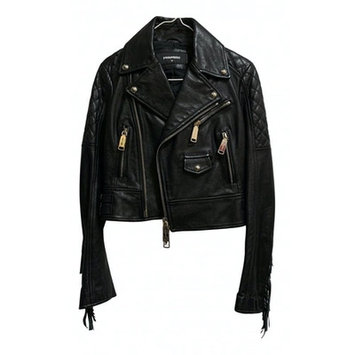 Pre-owned Dsquared2 Black Leather Leather Jacket