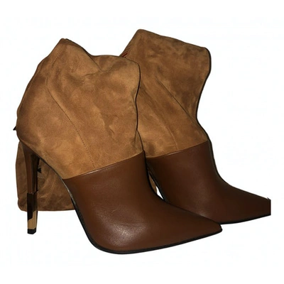 Pre-owned Balmain Camel Suede Boots