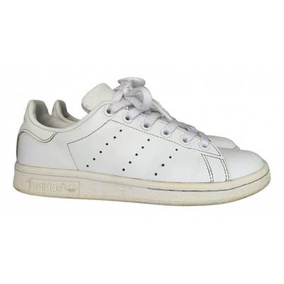 Pre-owned Adidas Originals Stan Smith Leather Trainers In White