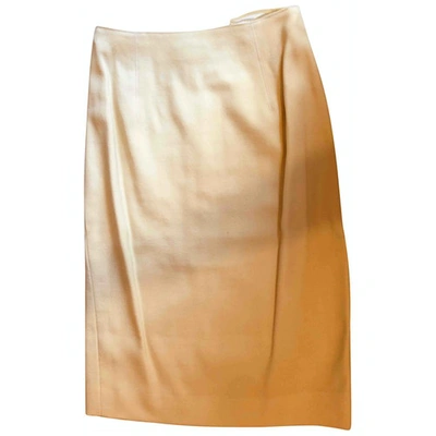 Pre-owned Amanda Wakeley Wool Mid-length Skirt In Yellow