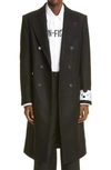 OFF-WHITE DOUBLE BREASTED WOOL BLEND COAT,OMER003E20FAB0011001