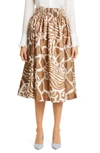 ADAM LIPPES ANIMAL PATTERN GATHERED JACQUARD SKIRT,P20410LJ