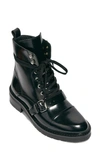 Allsaints Donita Leather Lace Up Hiking Boot With Buckle In Black