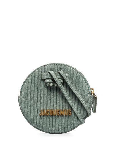 Jacquemus Le Pitchou Mini Round Suede Bag In Green