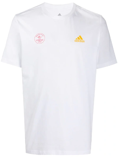 Adidas Originals Candy Graphic Print T-shirt In White