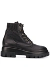 AGL ATTILIO GIUSTI LEOMBRUNI LACE-UP BIKER BOOTS