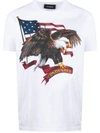 DSQUARED2 老鹰美国国旗印花T恤