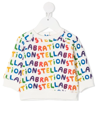 Stella Mccartney Babies' Stellabration Print Sweatshirt In White