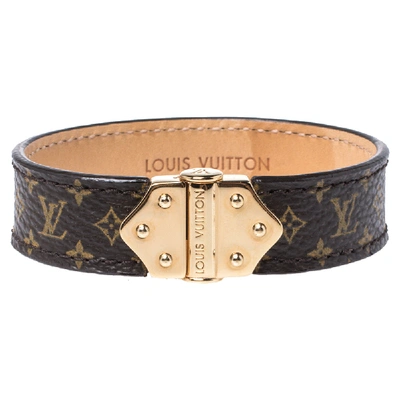 Pre-owned Louis Vuitton Brown Monogram Canvas Nano Bracelet 17