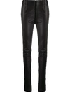 ANN DEMEULEMEESTER SKINNY FIT LEATHER TROUSERS,15798401