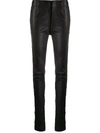 Ann Demeulemeester Skinny Fit Leather Trousers In Black