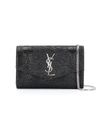 SAINT LAURENT BLACK LEATHER CLUTCH,BD6057F1-A33D-EDEC-3897-38310AB7E528