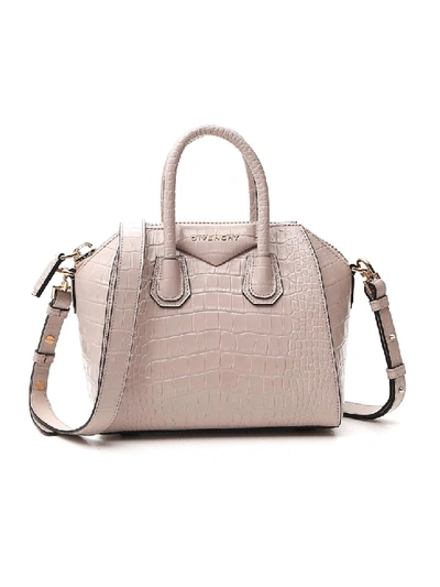 Givenchy Antigona Mini Beige Leather Handbag In Neutrals